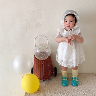 Váy ren trắng TK kèm mũ_