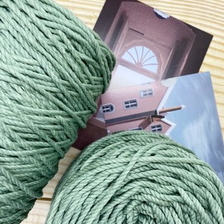 [3-5mm] Dây cotton macrame XANH SAGE sợi 3 xoắn