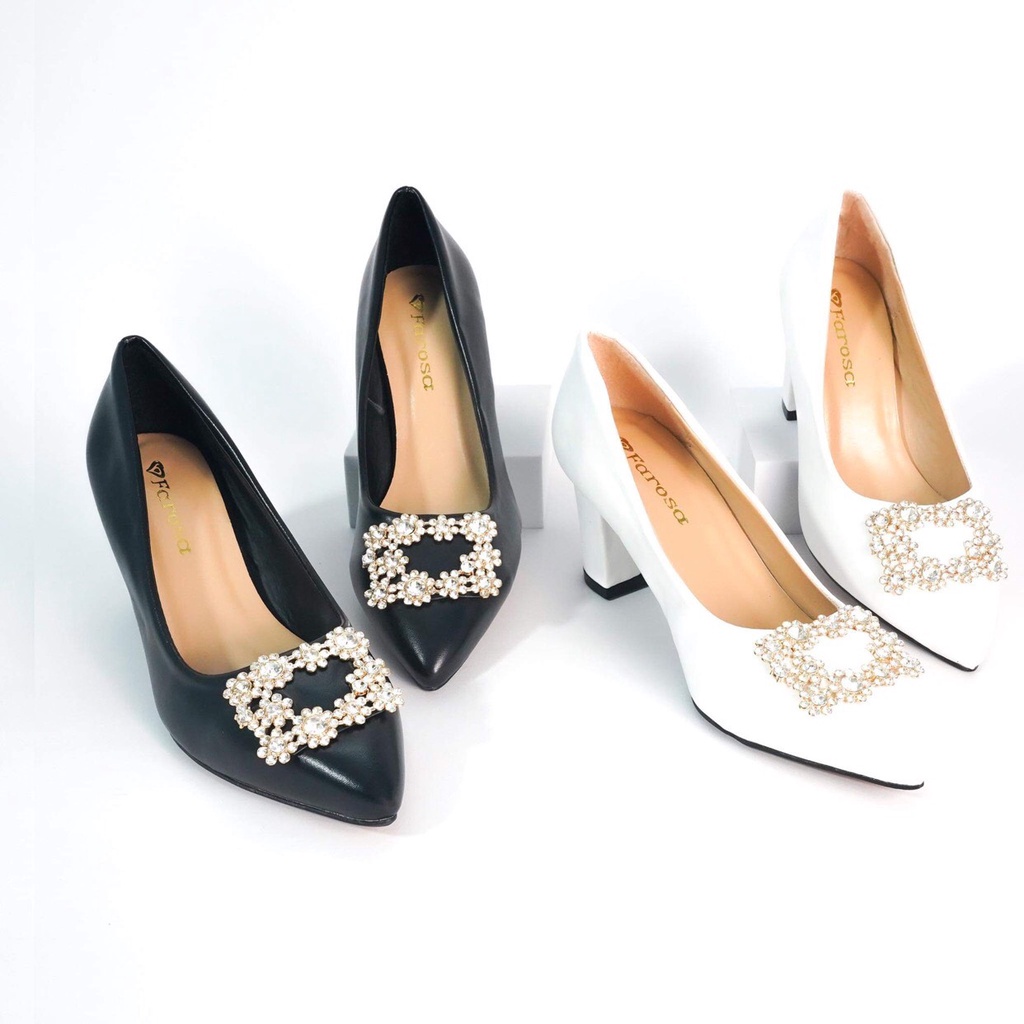 Giày cao gót nữ 7cm phối mặt đá dáng công sở cực xinh mã V88