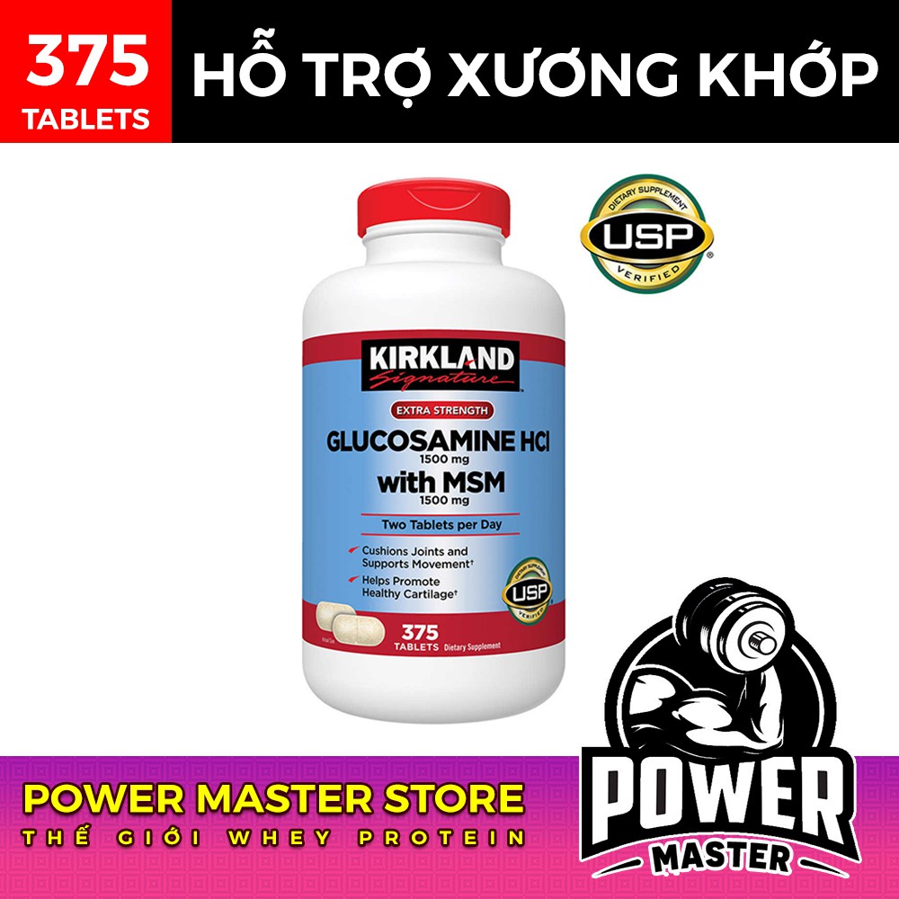 [Freeship] Viên Uống Bổ Xương Khớp KIRKLAND GLUCOSAMINE HCL 1500mg With MSM 1500mg - 375 Viên