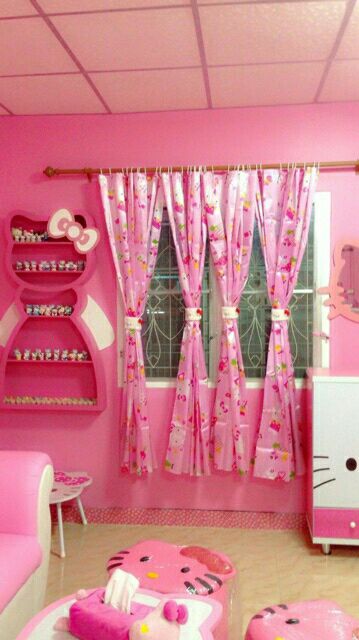 🌻 Rèm nhựa hồng Hello Kitty 🎀 kitty house