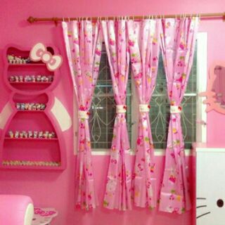 🌻 Rèm nhựa hồng Hello Kitty 🎀 kitty house