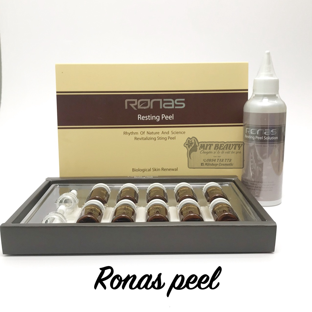 Peel da Ronas Resting Solution vi kim tảo biển  Hàn Quốc - Peel da tại nhà- Thay da sinh học Hộp 10 lọ