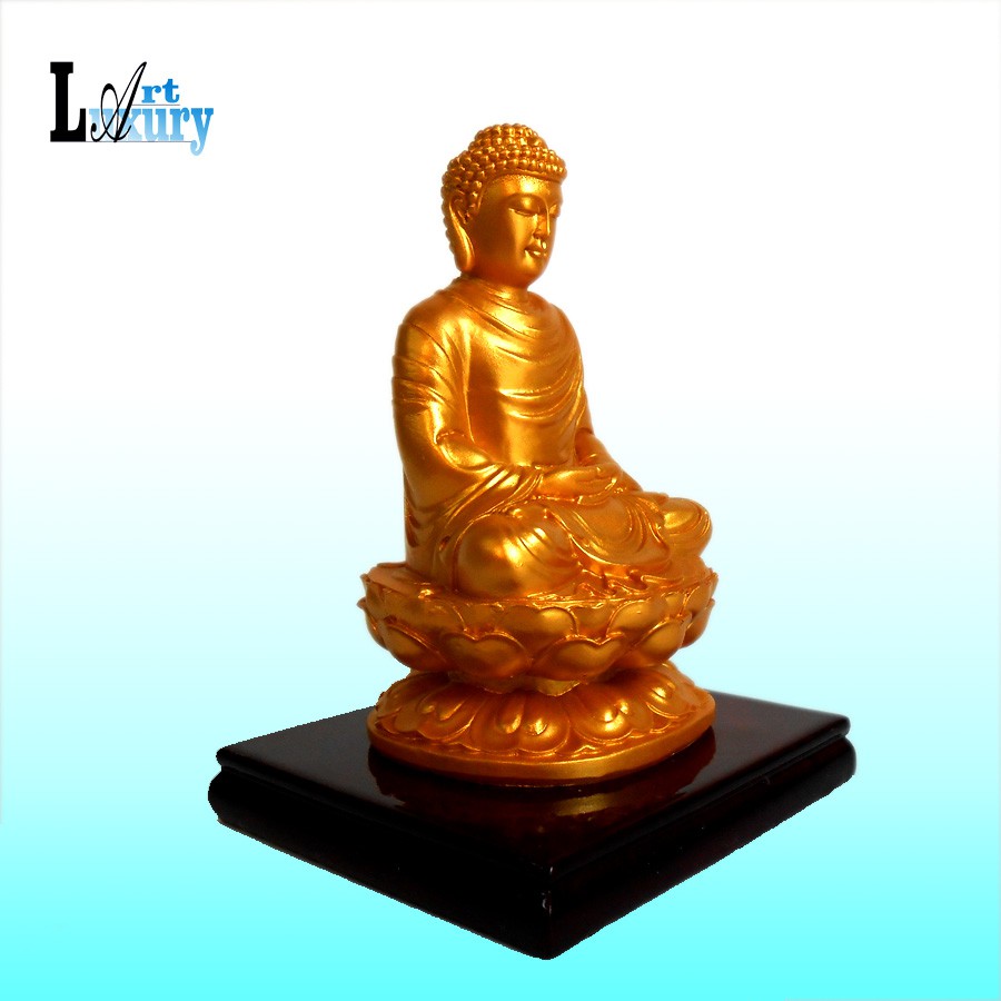 Tượng Phật Thích Ca Mâu Ni  Đế Vuông  trang trí bàn làm việc 11 cm TPT034 - Luxury Art