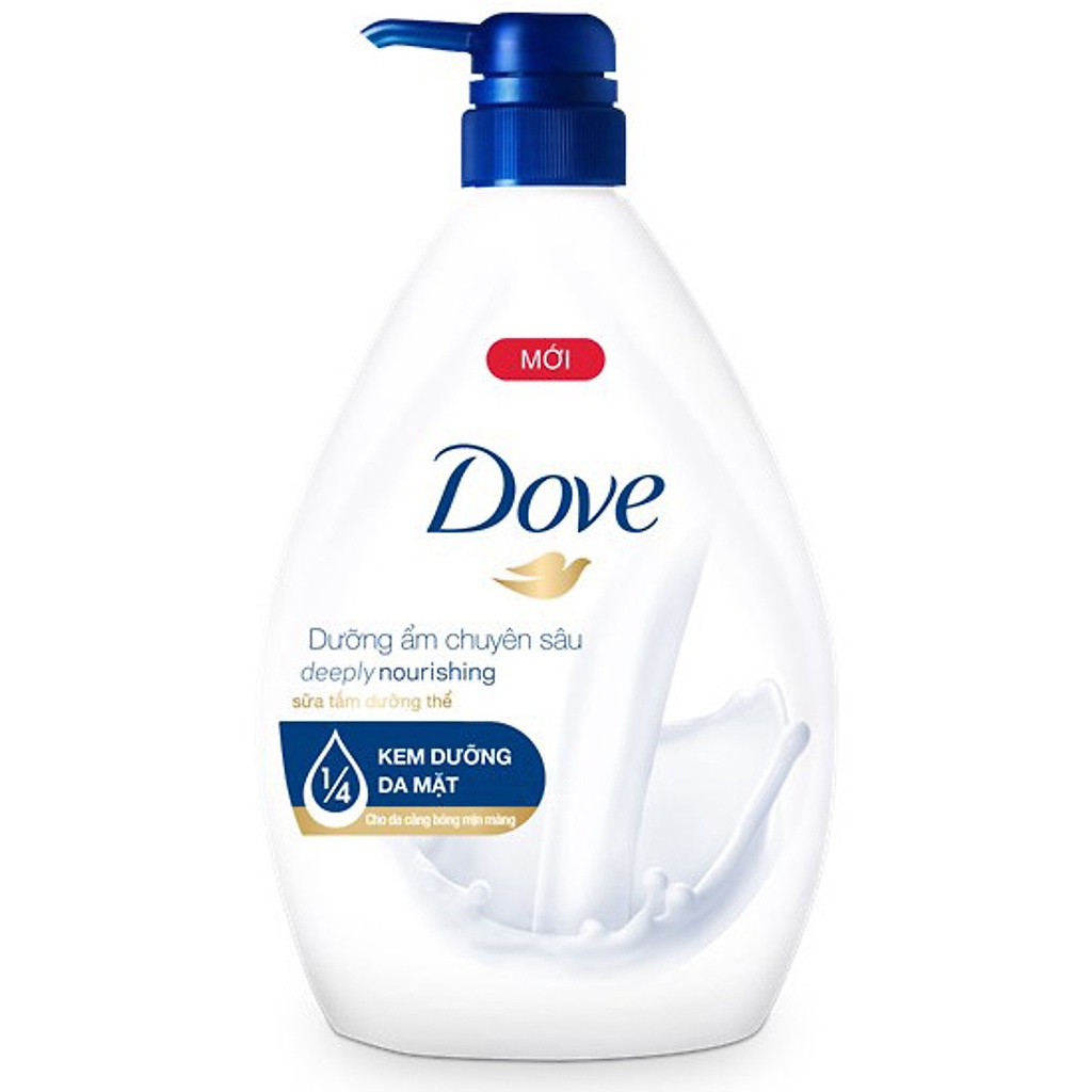Sữa tắm dưỡng thể Dove với 1/4 kem dưỡng da mặt cho da căng bóng mịn màng 530gram