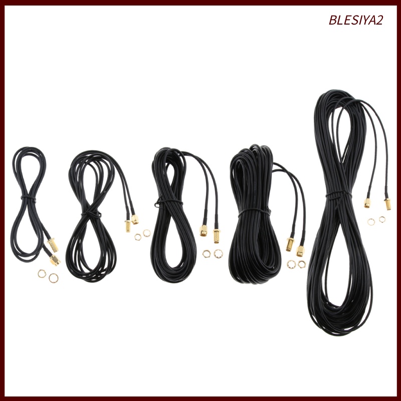 [BLESIYA2] Antenna Adapter RP-SMA Extension Cable Cord for WiFi Wireless Router 3.3ft