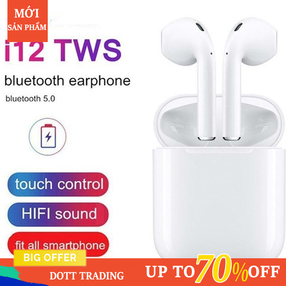 Tai Nghe I12 Tws Kết Nối Bluetooth 5.0 Màu Trắng