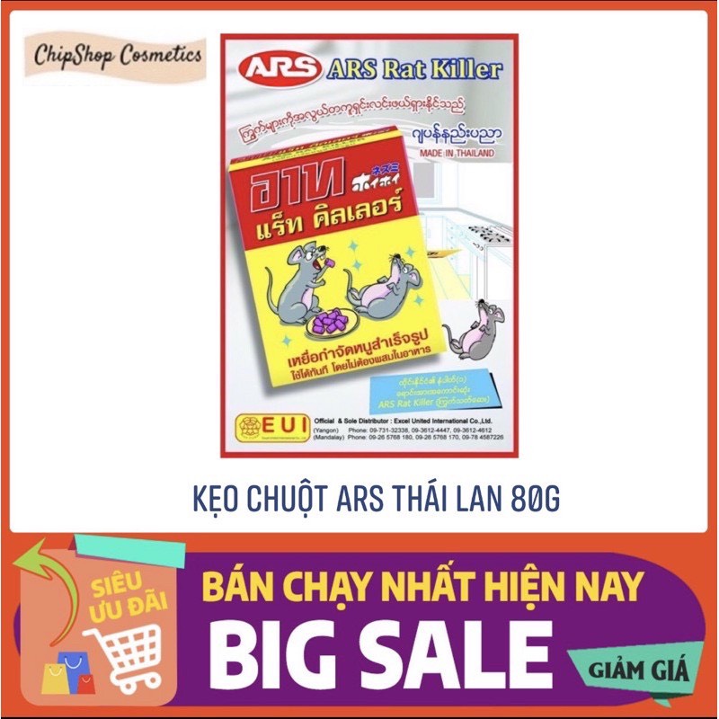 Kẹo diệt chuột Thái lan ARS ⚡FREESHIP⚡ thuốc diệt chuột thái lan 80g