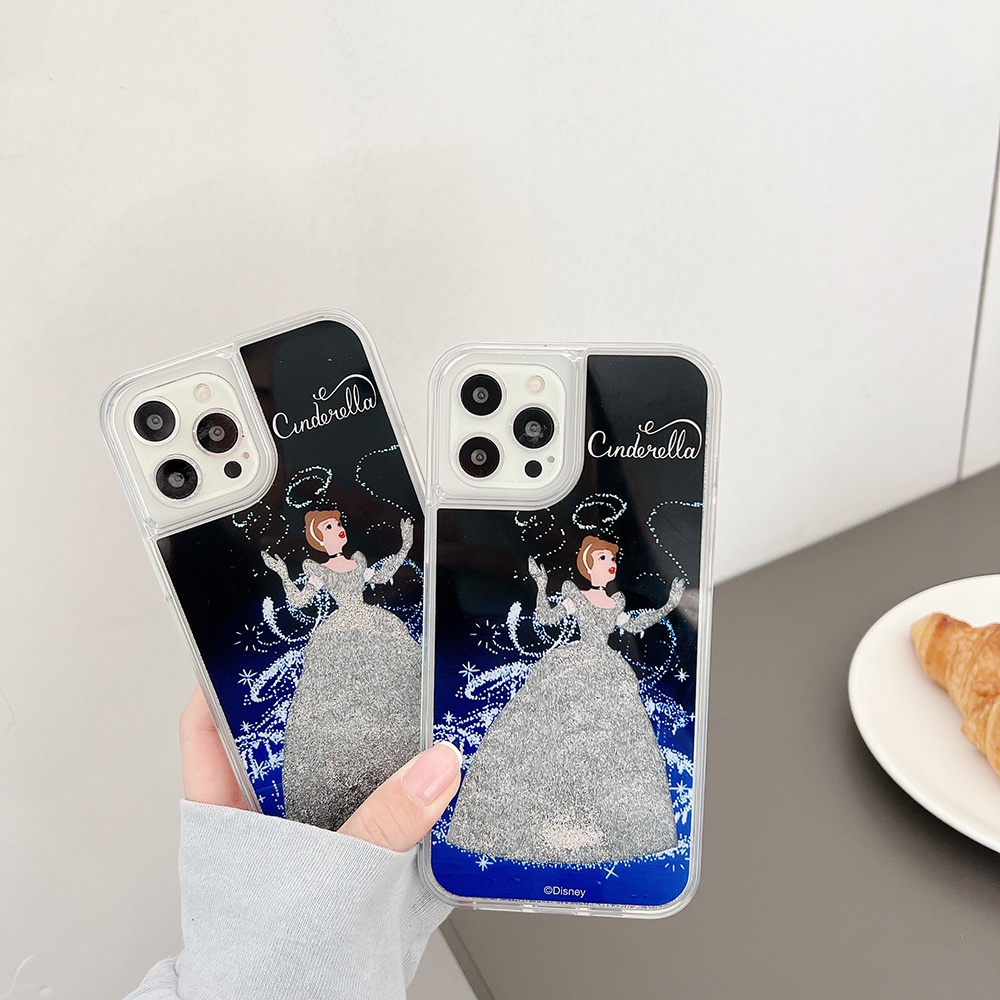 Cinderella Ốp Điện Thoại Kim Tuyến Nước Chống Sốc Cho iphone 13 12 11 pro max 14 pro max ip 11 / 12 / 15 pro max