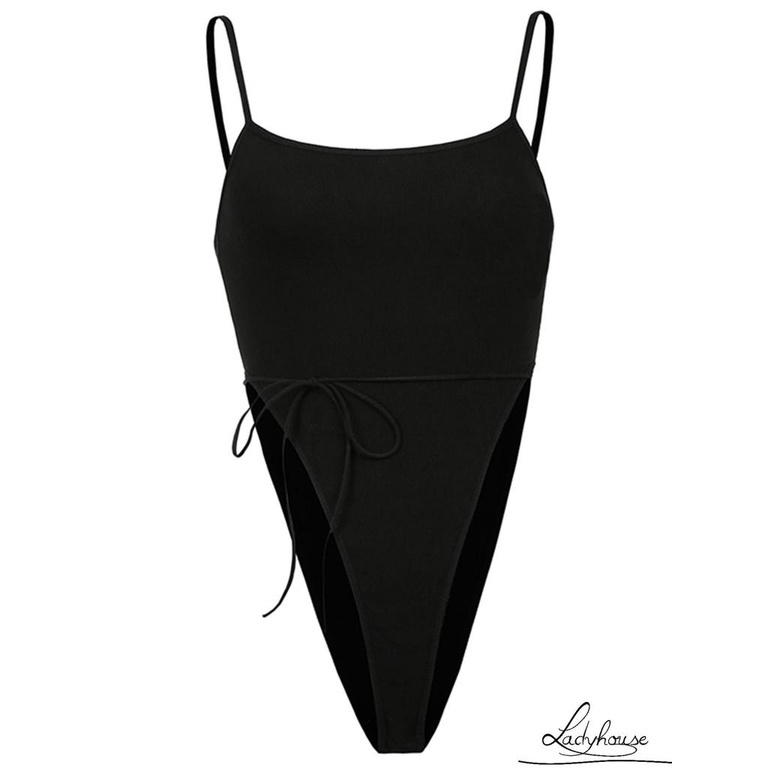 Bộ áo liền quần cổ chữ U không tay màu sắc đơn giản thời trang dành cho nữ