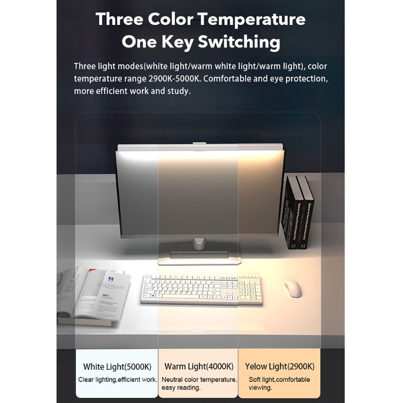 Thanh Đèn LED Màn Hình LCD Đọc Sách Để Bàn Điều Chỉnh Được