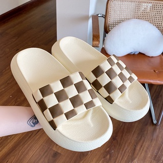 Dép nữ quai ngang caro đế bánh mỳ thời trang nữ hot trend năm nay