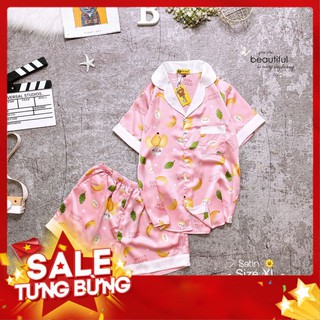 Đồ Pijama LỤA satin ngắn ĐỔI TRẢ MIỄN PHÍ Đồ ngủ Satin cao cấp thiết kế tinh tế đường may tỉ mỉ mặc thoải mái thoáng mát