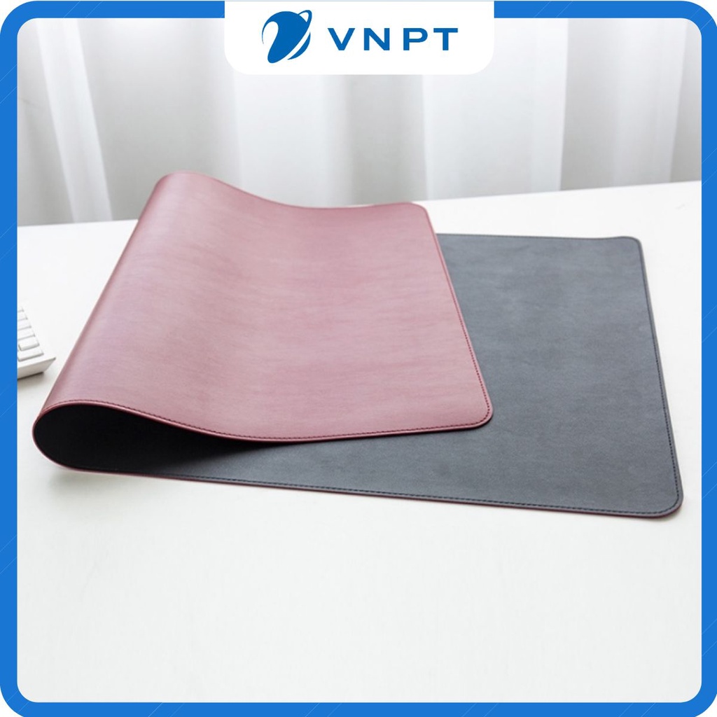 [Mẫu 2 Mặt, Khâu Viền] Miếng Lót Bàn Làm Việc DeskPad Da Cỡ Lớn Kiêm Bàn Di Chuột Máy Tính Mouse Pad