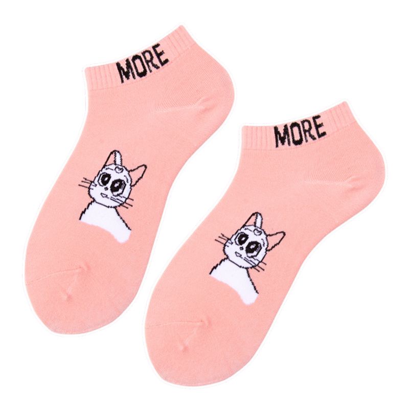 Vớ Thuyền Miệng Nông In Họa Tiết Hoạt Hình / Dâu Tây / Sữa Dễ Thương Cho Nữ