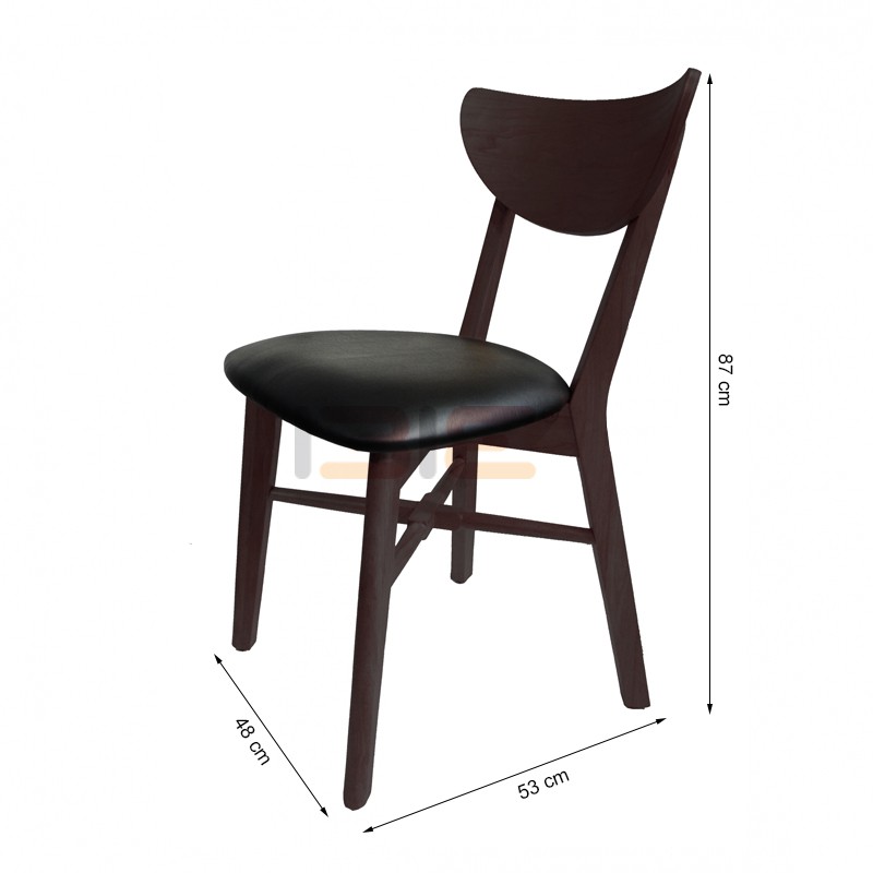 Ghế Osan màu walnut IBIE gỗ cao su