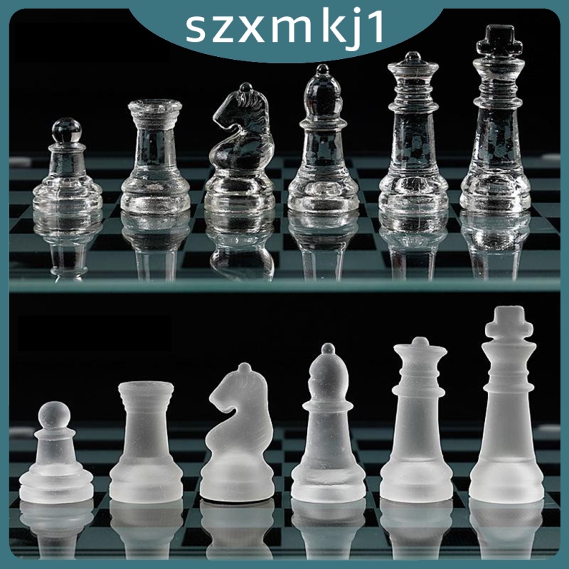 Bộ Bàn Cờ Vua Bằng Kính Mờ Và Thanh Lịch Szxmkj1