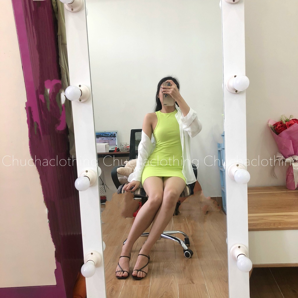 Đầm ôm body ba lỗ Nữ Trơn Basic CHUCHACLOTHING