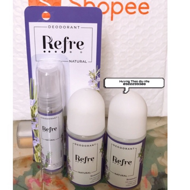 Xịt Khử Mùi Refre Natural 30ml - Hương Hương Thảo