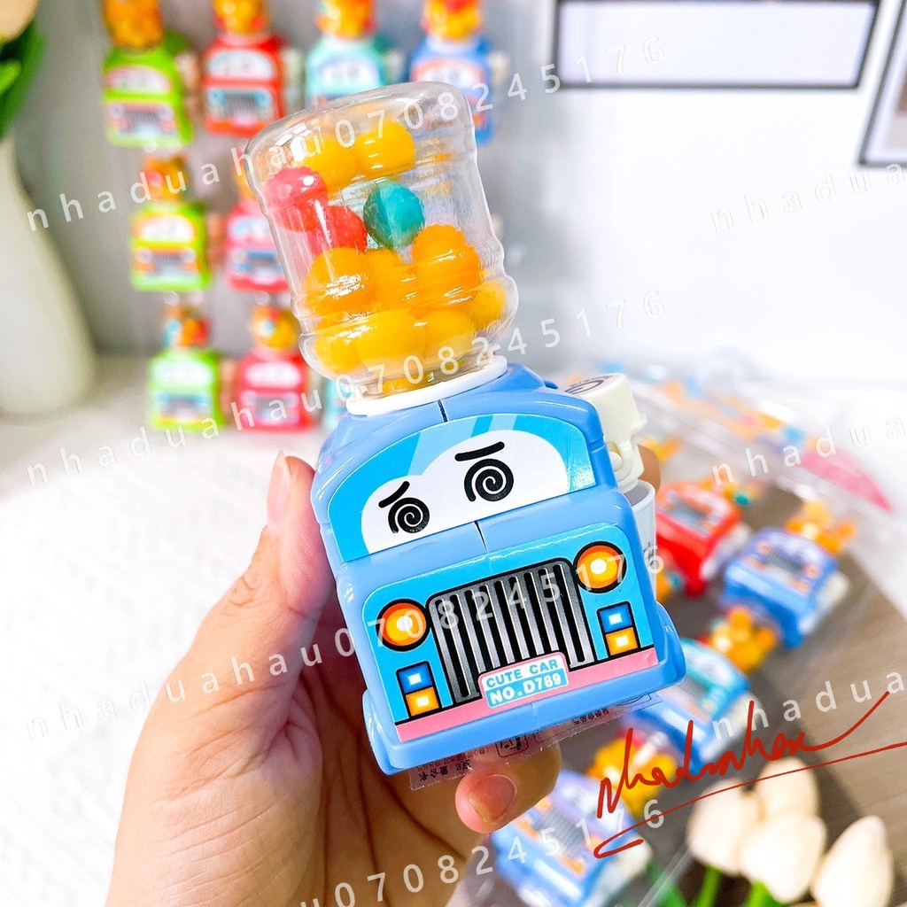 Kẹo trái cây hình xe lọc nước dễ thương cho bé Hongkong cái 8gam