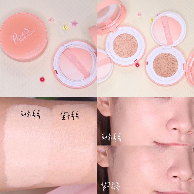 Phấn Nước Black Rouge Peach Cover Velvet Cushion