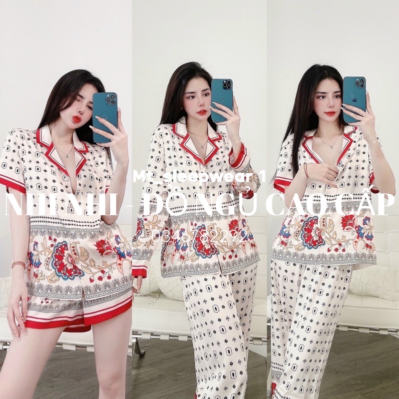 PYJAMA DÀI LỤA HOẠ TIẾT CAO CẤP MÃ 2022-144