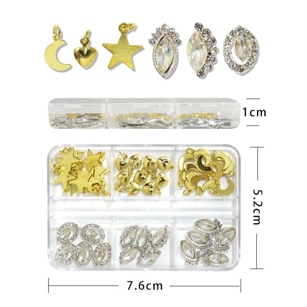 Miếng Dán Trang Trí Móng Tay Nghệ Thuật|Thời Trang|Phụ Kiện Trang Trí Móng Tay 3D Hình Trăng Sao Nhiều Màu Sắc