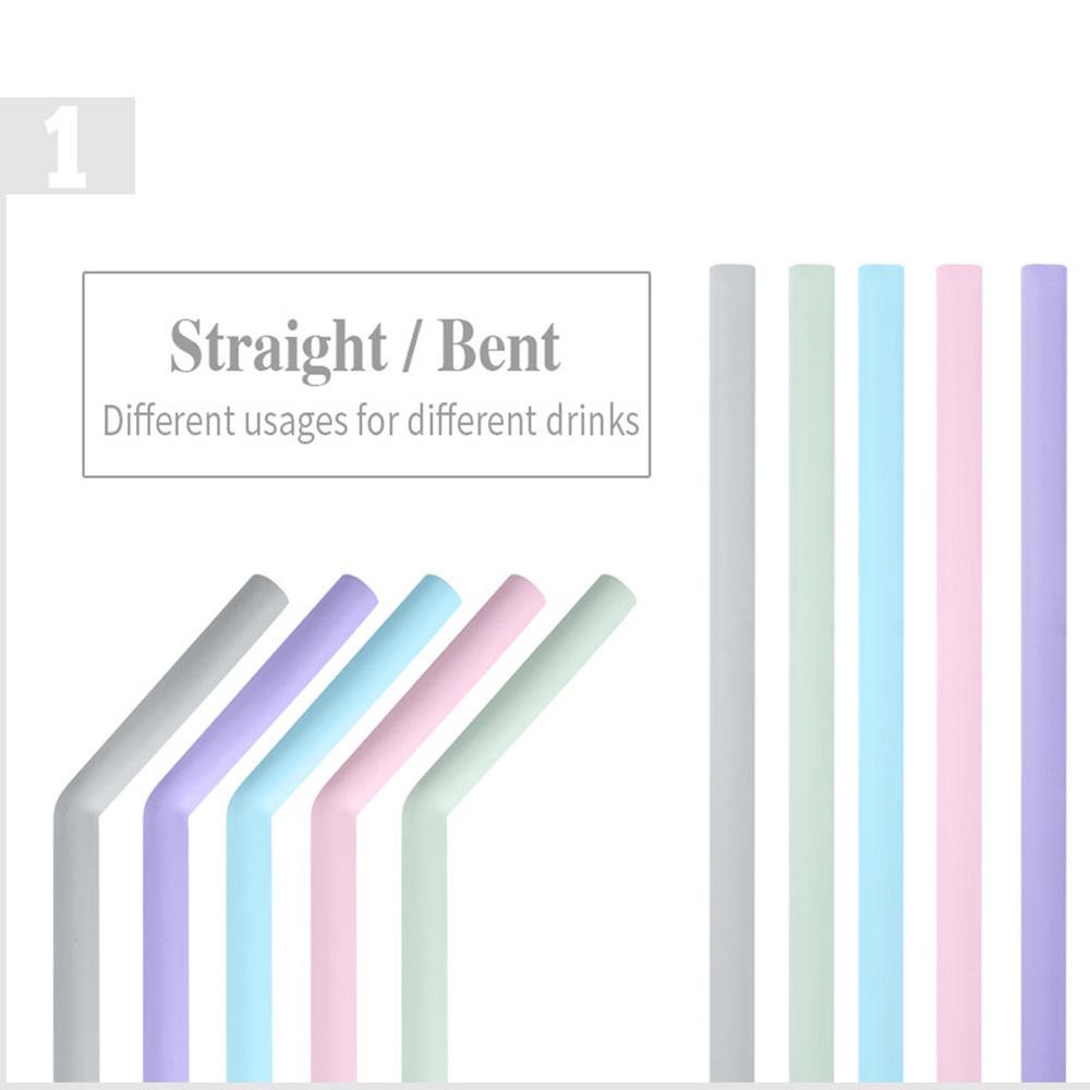 Ống Hút Nhiều Màu Có Thể Tái Sử Dụng Kèm Cọ Vệ Sinh