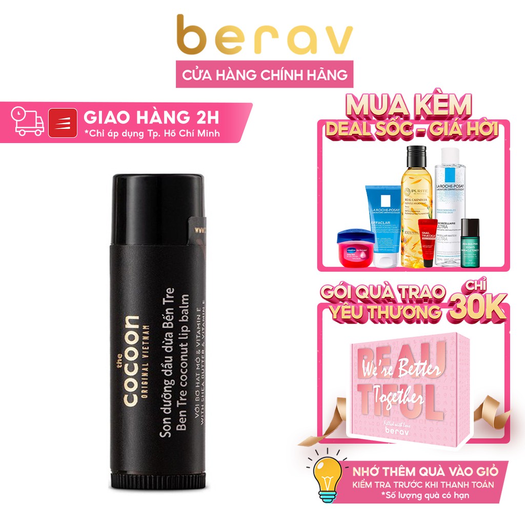 Son Dưỡng Cocoon Mềm Môi Dầu Dừa Bến Tre 5g