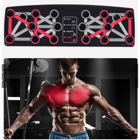 Dụng cụ hít đất đa năng 12 trong 1 chống đẩy hướng dẫn tập luyện cho tập gym tại nhà