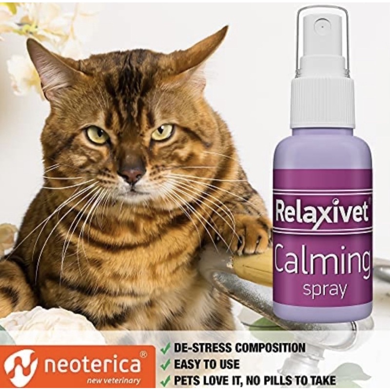 Xịt thảo mộc giảm stress và căng thẳng cho mèo Relaxivet (50ml)