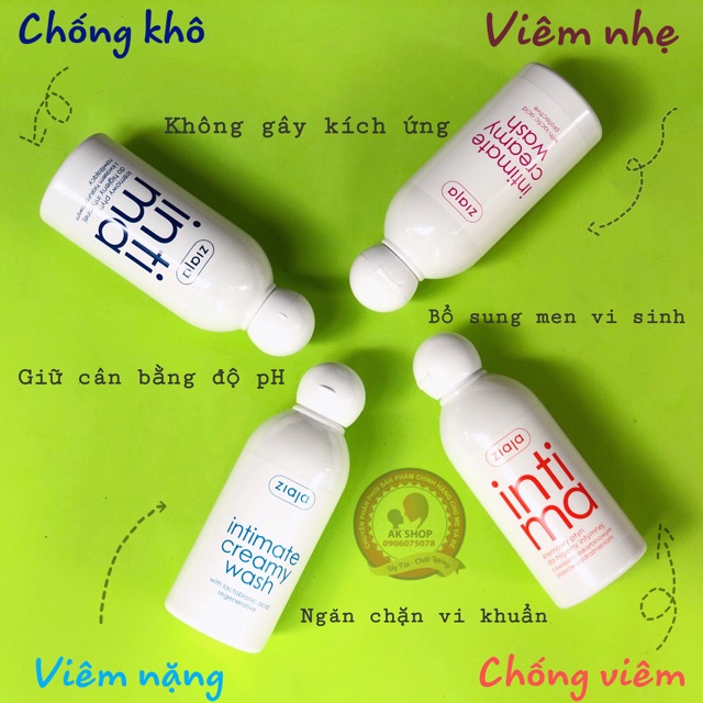 Dung dịch rửa vệ sinh ❤FREESHIP ❤ Dung dịch rửa vệ sinh dạng sữa intima ziaja - Dung dịch vệ sinh phụ nữ