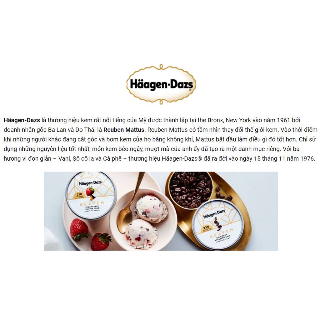 Kem Haagen Dazs nhiều vị 473ml