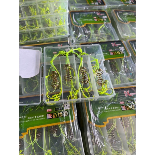 Hộp 4 lưỡi câu cá, lưỡi lăng xê xanh chất lượng đủ kích thước