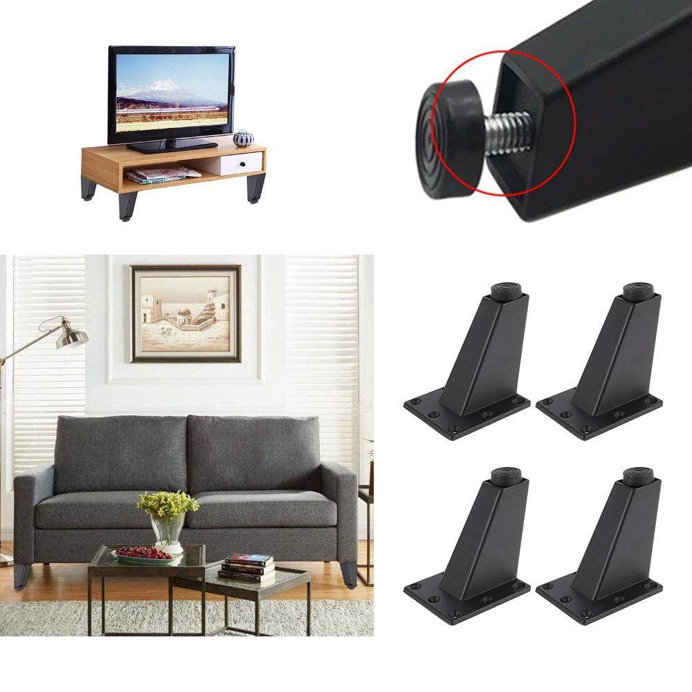 Chân Kim Loại Màu Đen 8 / 10cm Thay Thế Cho Bàn Ghế Sofa / Giường Ngủ