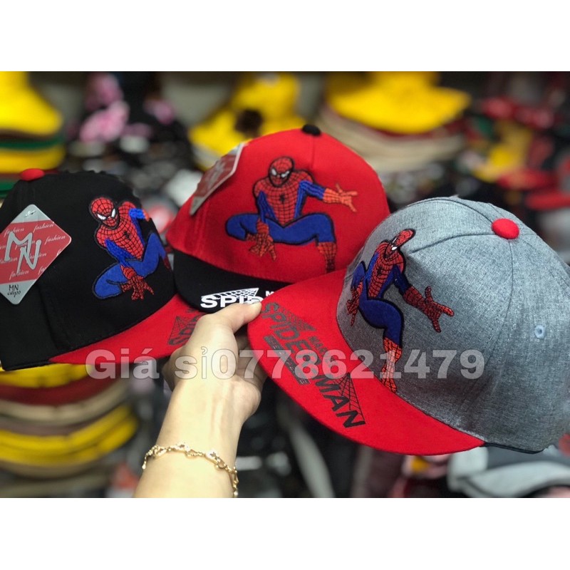 Nón kết snapback trẻ em thêm người nhện 2t đến 7 tuổi