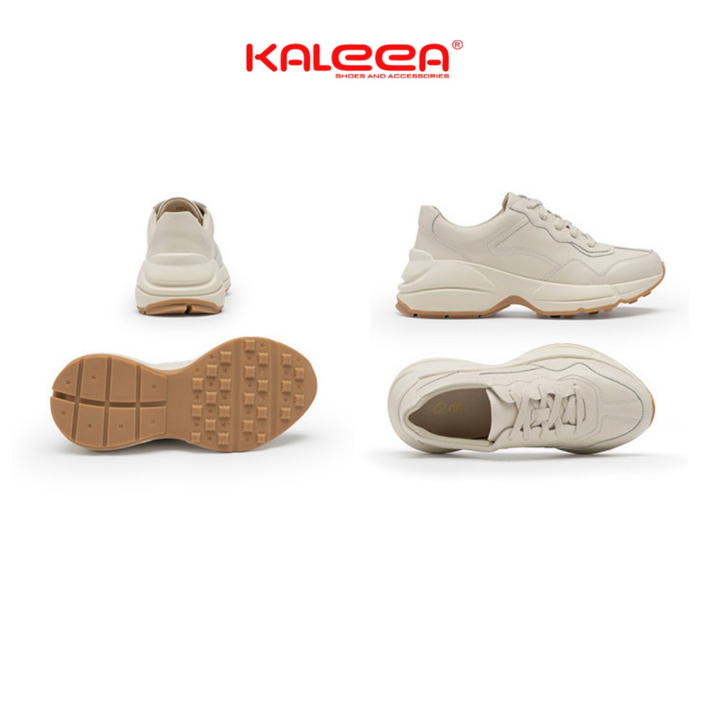 Giày Thể Thao Nữ Sneaker Da Mịn KALEEA T10 Đế Cao 5p