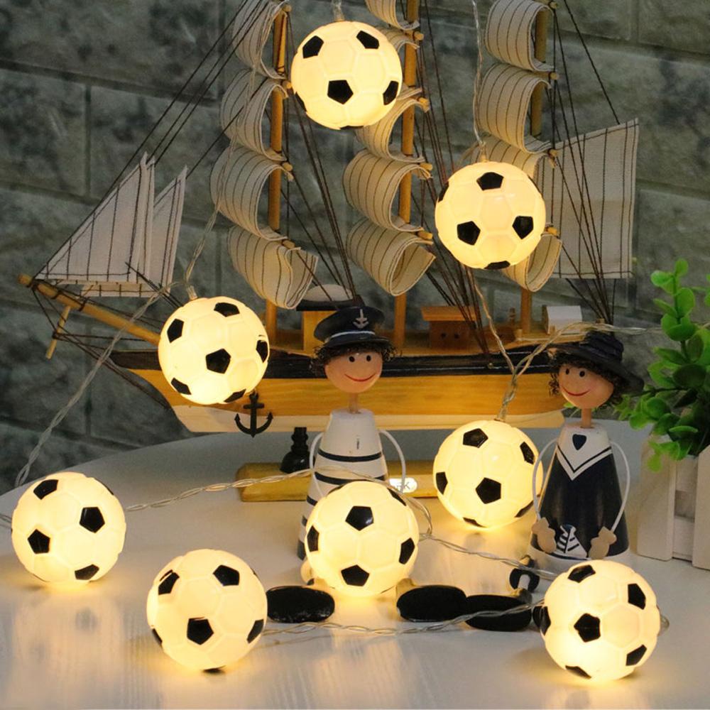 YIYU Dây Đèn LED Chạy Bằng Pin Hình Quả Bóng Đá Trang Trí Giáng Sinh
