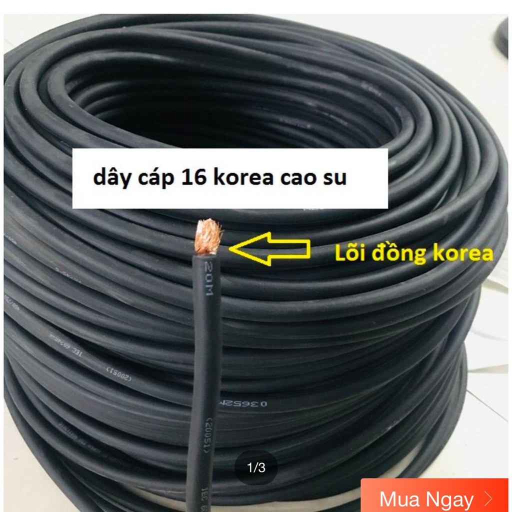 10 mét dây hàn 16, dây cáp hàn dùng cho máy hàn, dây cáp hàn quốc, máy hàn điện tử, cáp hàn điện, cáp hàn, dây hàn