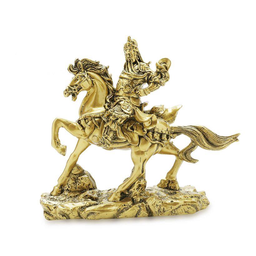 Tượng Quan Công cưỡi ngựa 26x22cm