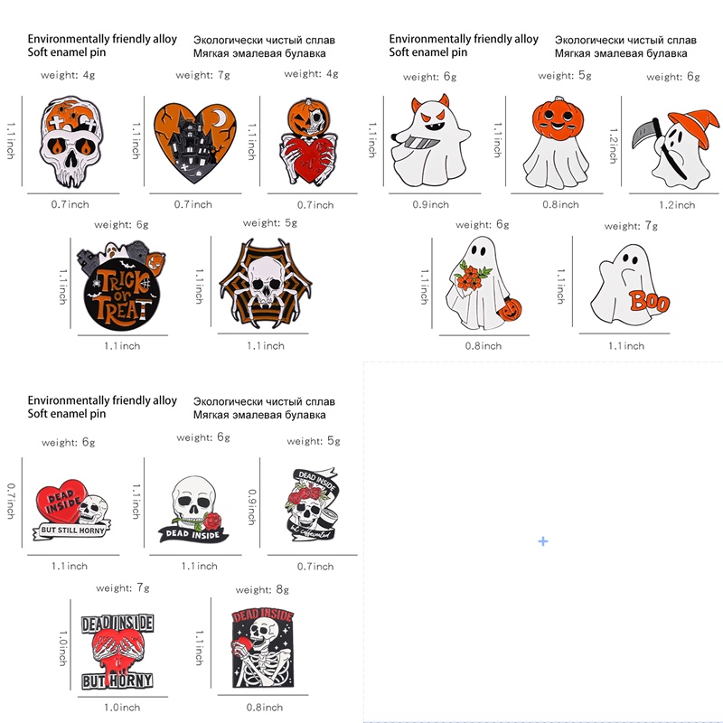 Ghim cài áo QIHE JEWELRY hình đầu lâu phong cách gothic sành điệu