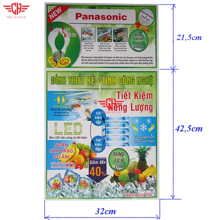 Tem dán tủ lạnh panasonic nhiều mẫu