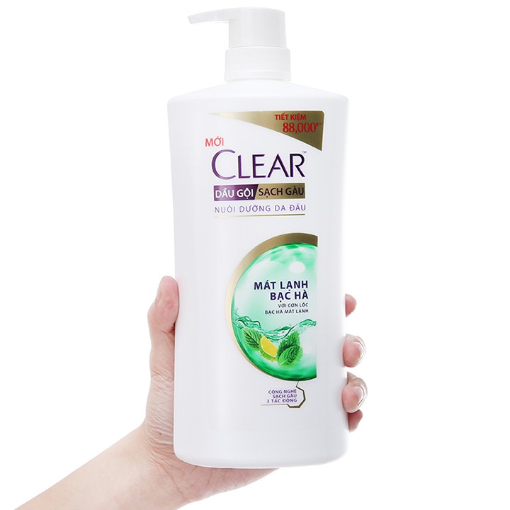 Dầu gội clear bạc hà 900g