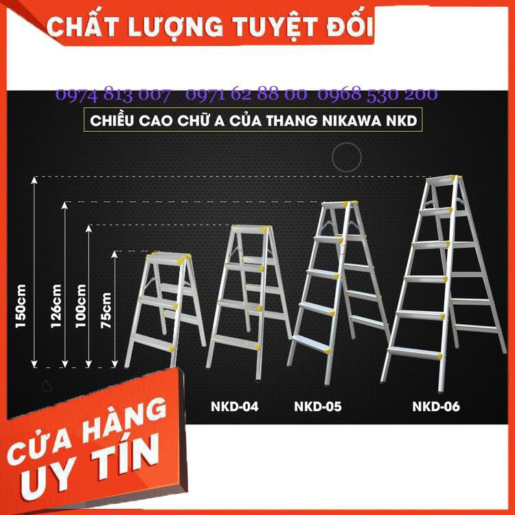 Thang nhôm chữ A Nikawa NKD-03, thang ghế 3 bậc, thang nhôm 3 bậc Giá cực Rẻ