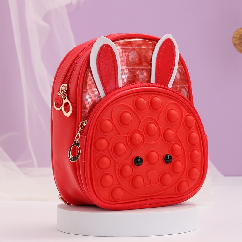 Ba Lô Đi Học Mini Hình Thỏ Có Nhạc Kích Thước 18*16CM