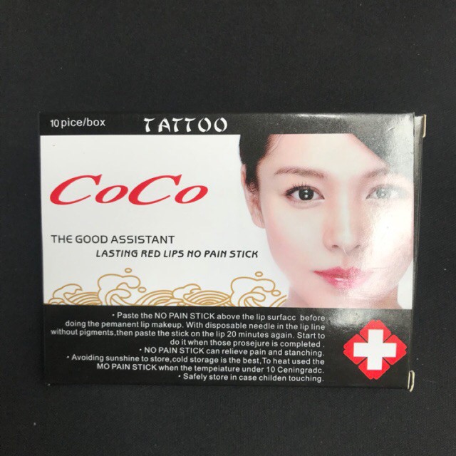 Tê ủ môi CoCo hộp 10miếng phun xăm
