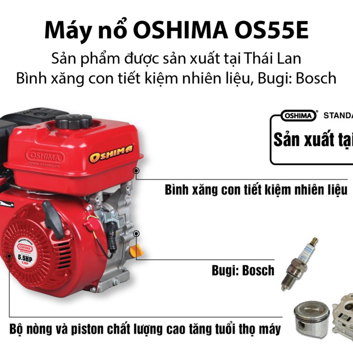 Máy Nổ – Động Cơ Xăng Oshima OS55E Thái Lan
