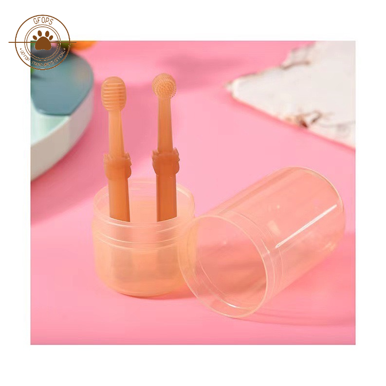Combo kem đánh răng vài bàn chải silicon cho chó mèo, thú cưng Borammy , Đánh bay thúi miệng - 4pets official