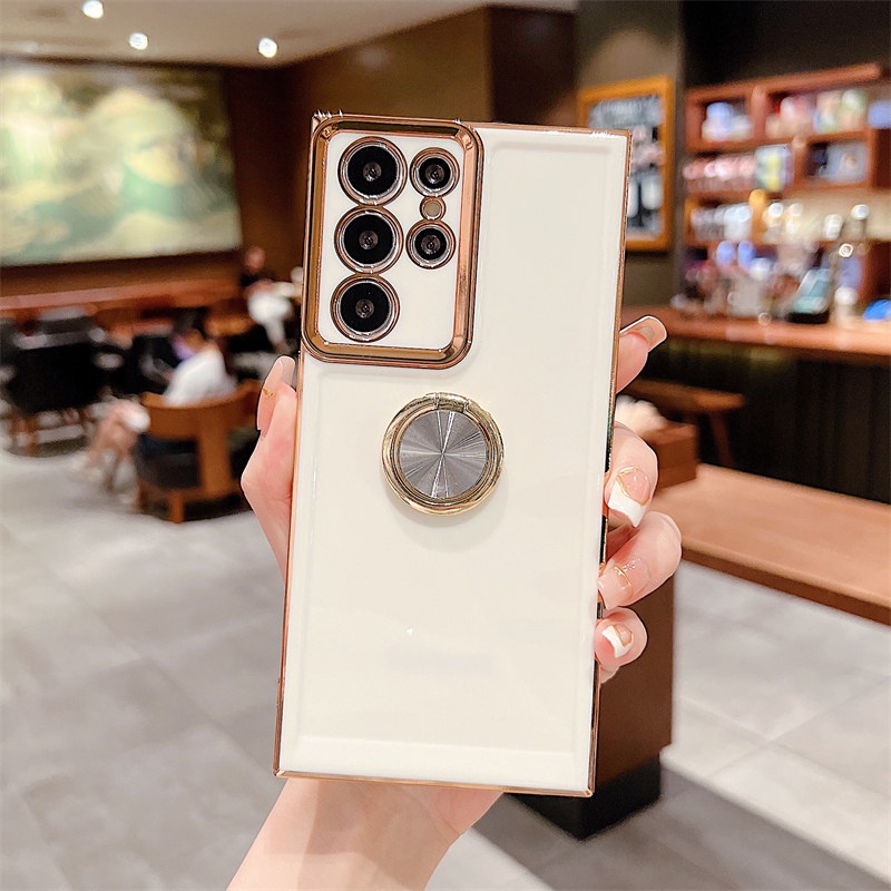Ốp Điện Thoại Mềm Có Nhẫn Đỡ Cho Samsung S22 Ultra A53 5G