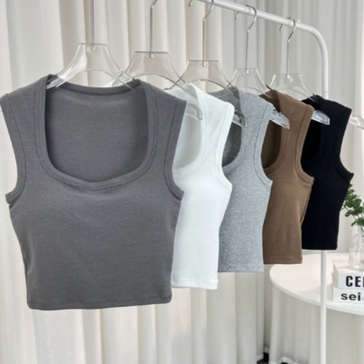 ÁO CROPTOP - ÁO BA LỖ cổ vuông có mút ngực (hàng loại 1)